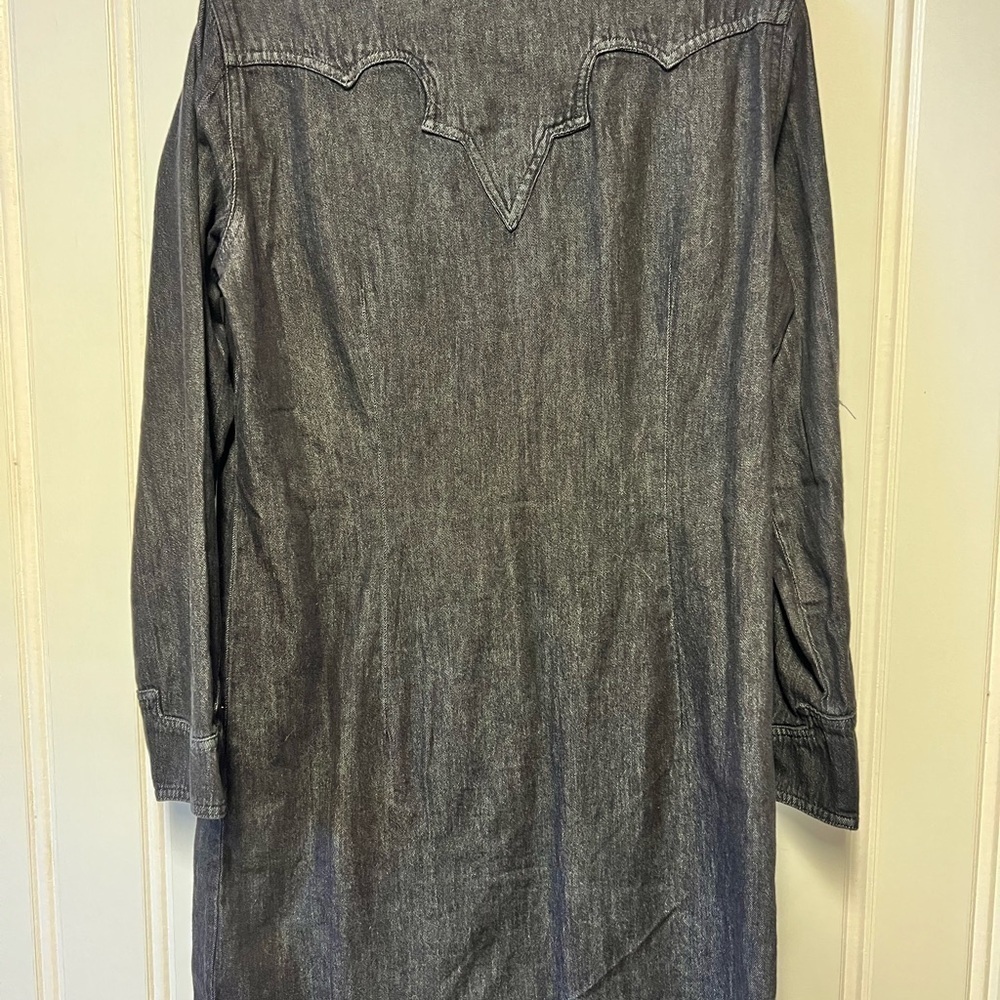 Wrangler Retro Black Denim Button-Up Dress Size Large - Picture 5 of 8